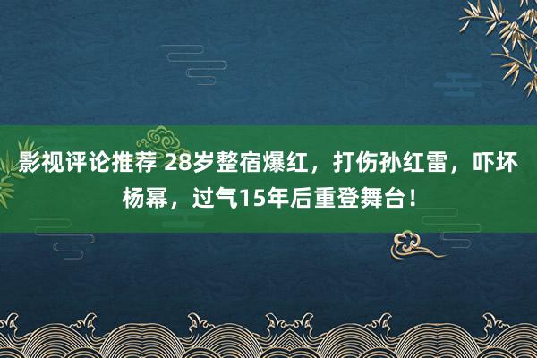 影视评论推荐 28岁整宿爆红，打伤孙红雷，吓坏杨幂，过气15年后重登舞台！