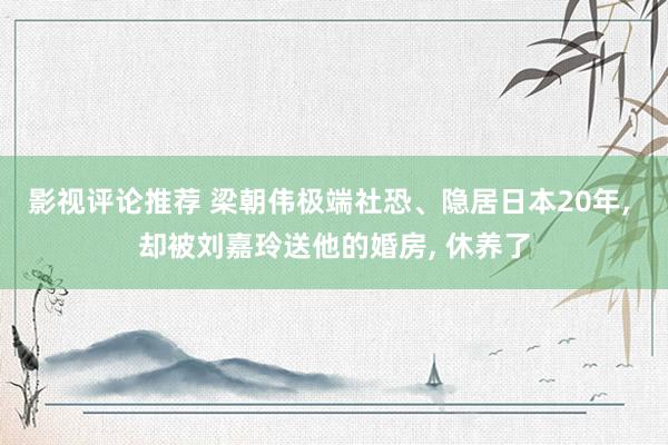 影视评论推荐 梁朝伟极端社恐、隐居日本20年, 却被刘嘉玲送他的婚房, 休养了