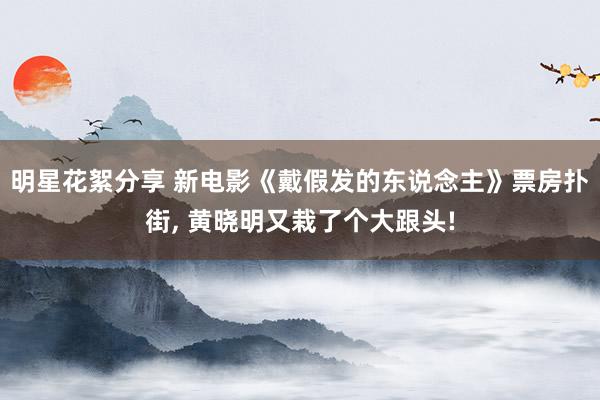 明星花絮分享 新电影《戴假发的东说念主》票房扑街, 黄晓明又栽了个大跟头!