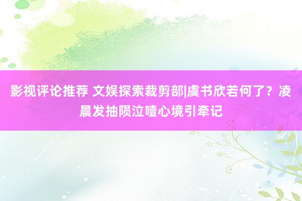 影视评论推荐 文娱探索裁剪部|虞书欣若何了？凌晨发抽陨泣噎心境引牵记