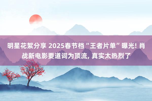 明星花絮分享 2025春节档“王者片单”曝光! 肖战新电影要道词为顶流, 真实太热烈了