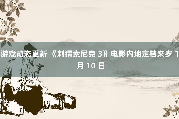 游戏动态更新 《刺猬索尼克 3》电影内地定档来岁 1 月 10 日